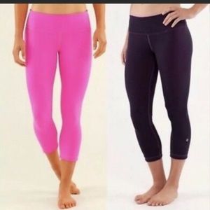 Lululemon reversible Wunder Under Crop Pink Purple